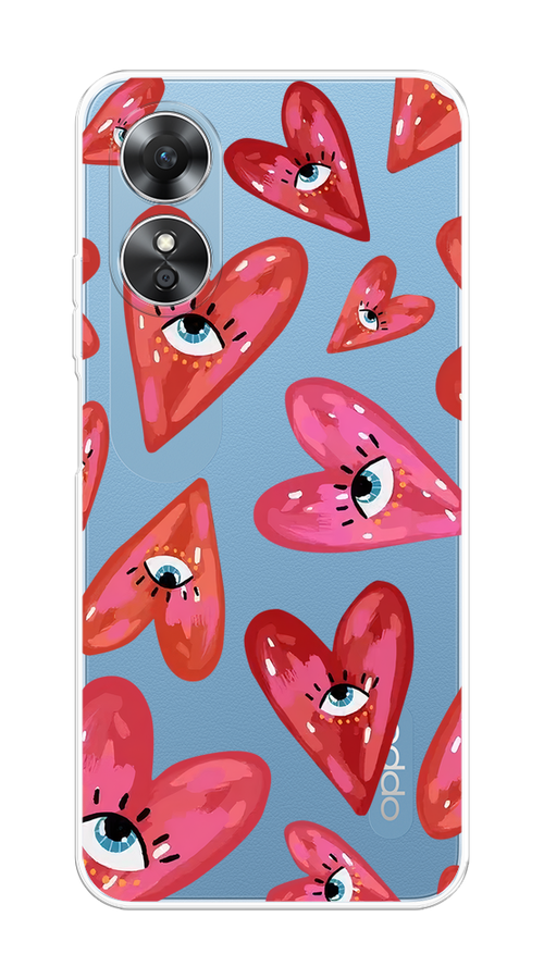 Чехол на Oppo A17 "Сердечки с глазами", Коричневый;красный;розовый, 2512050-1
Чехол на Oppo A17 "Сердечки с глазами", Коричневый;красный;розовый, 2512050-1
