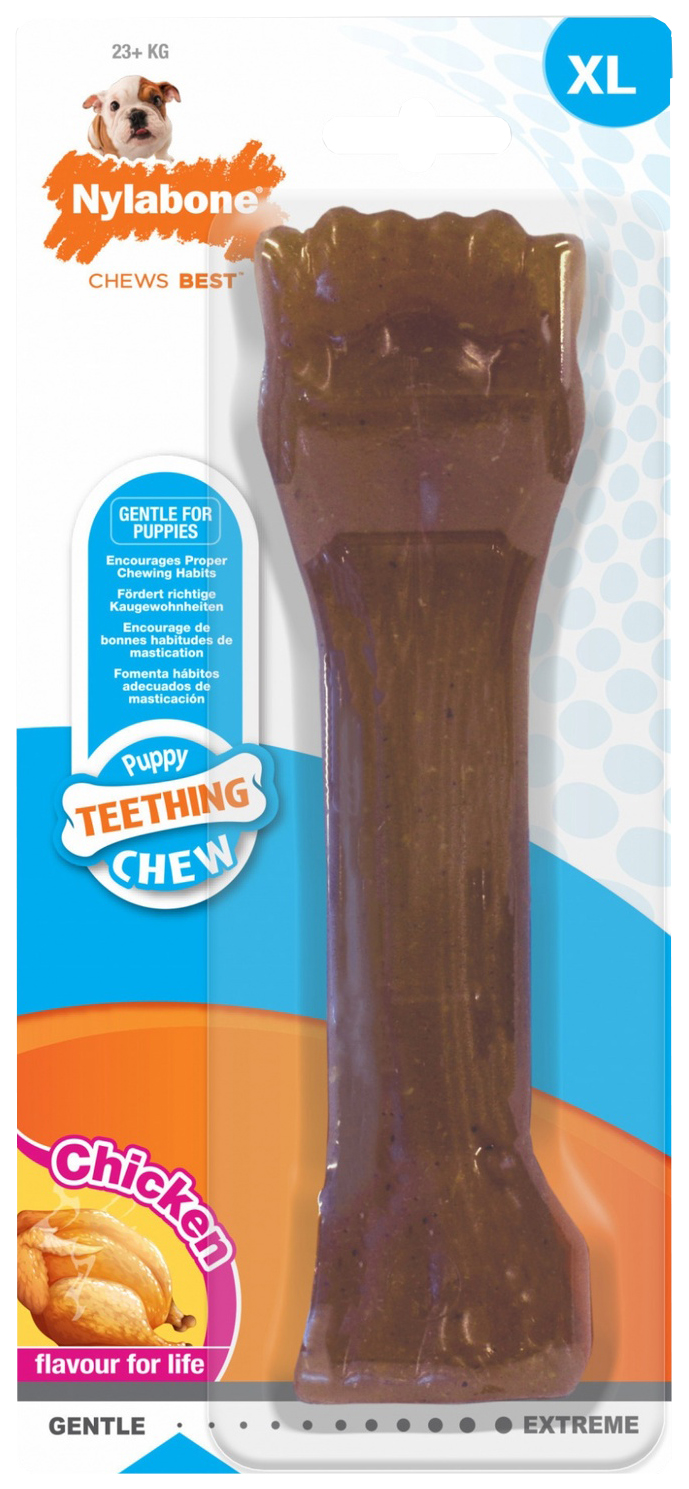 Игрушка для собак Nylabone Косточка с ароматом курицы для щенков с режущимися зубами 215 г
Игрушка для собак Nylabone Косточка с ароматом курицы для щенков с режущимися зубами 215 г