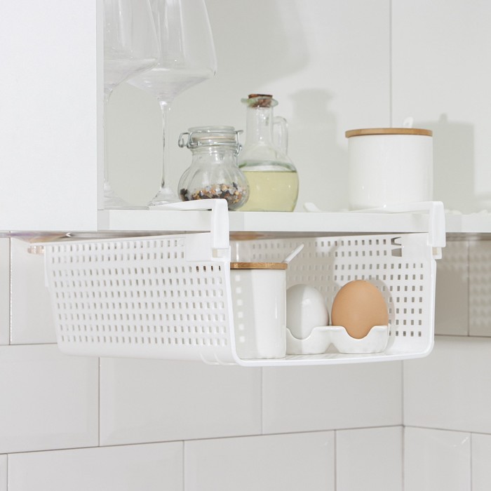 фото Корзина для хранения подвесная «лофт», 29×26×11 см, цвет белый violet