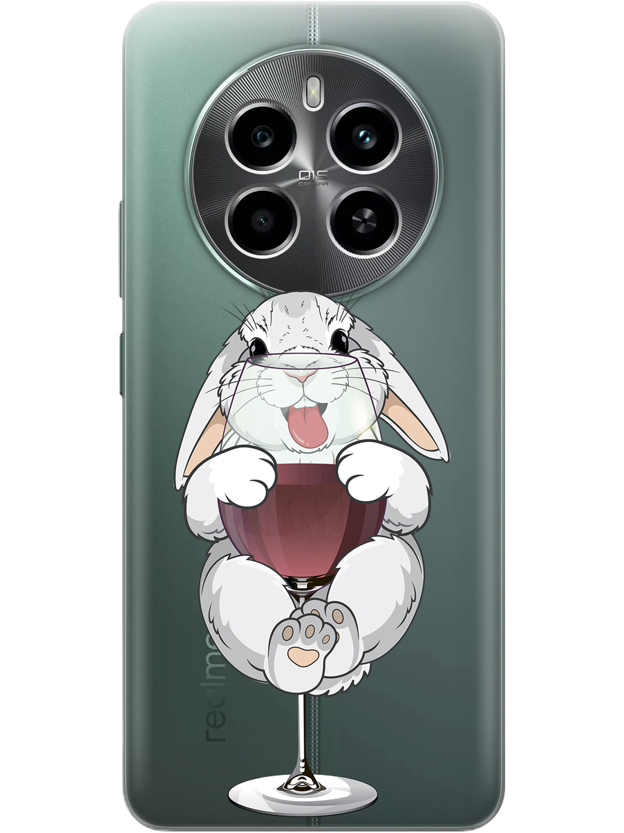 Силиконовый чехол на Realme 12 4g с принтом "Кролик и бокал", Прозрачный;белый;бордовый, 783982075 
Силиконовый чехол на Realme 12 4g с принтом "Кролик и бокал", Прозрачный;белый;бордовый, 783982075