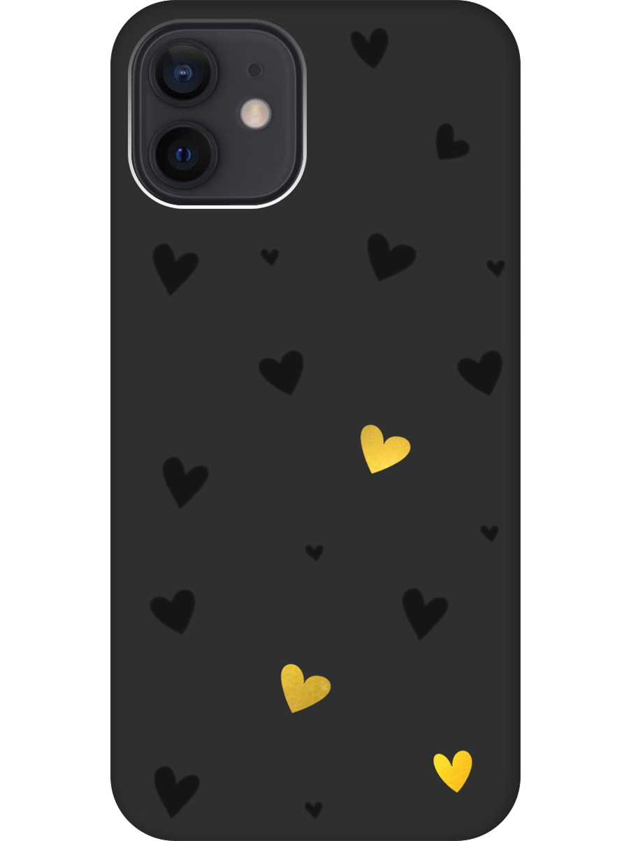 Силиконовый чехол на Apple iPhone 12 / 12 Pro с принтом "Черные сердечки" матовый черный, Черный;золотистый, 723374191
Силиконовый чехол на Apple iPhone 12 / 12 Pro с принтом "Черные сердечки" матовый черный, Черный;золотистый, 723374191