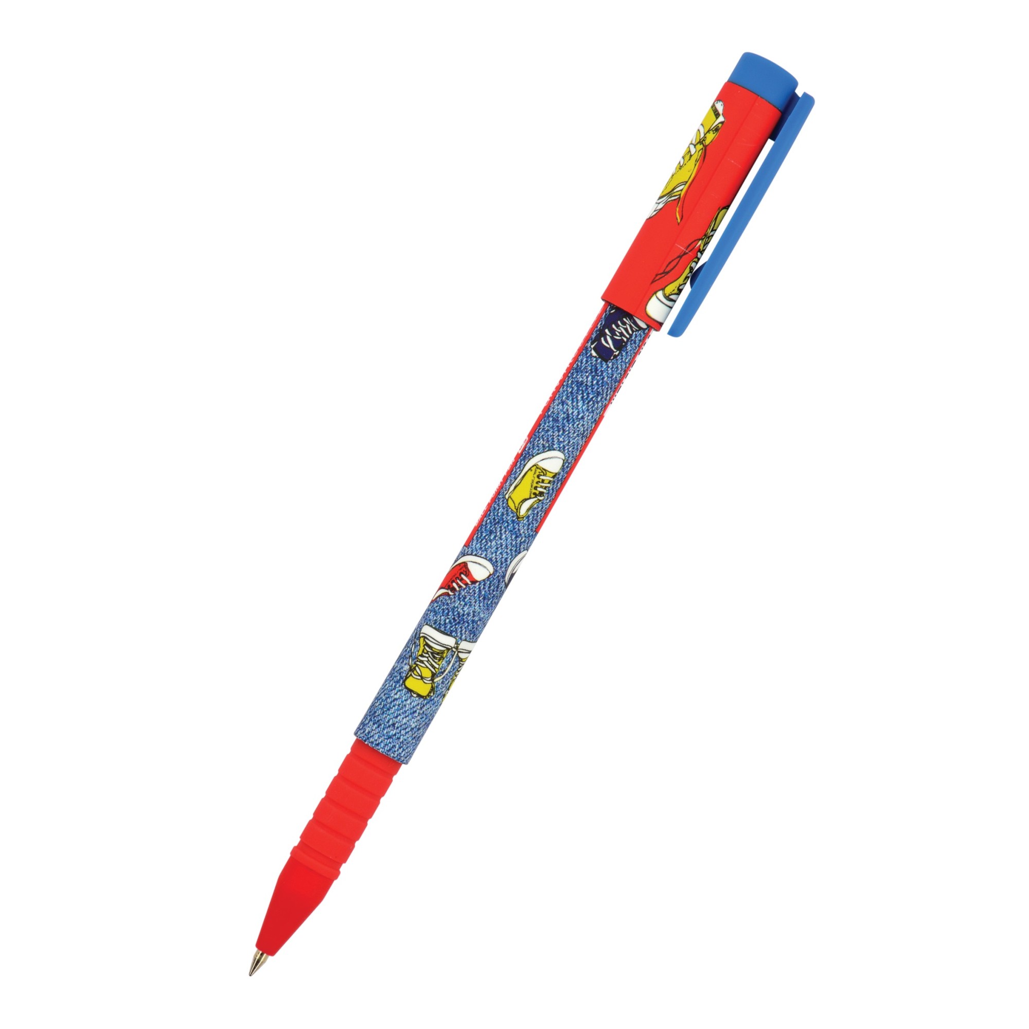 фото Набор в тубе 24 шт. ручка "funwrite. кеды разноцветные" шариковая 0.5 мм, синяя brunovisconti