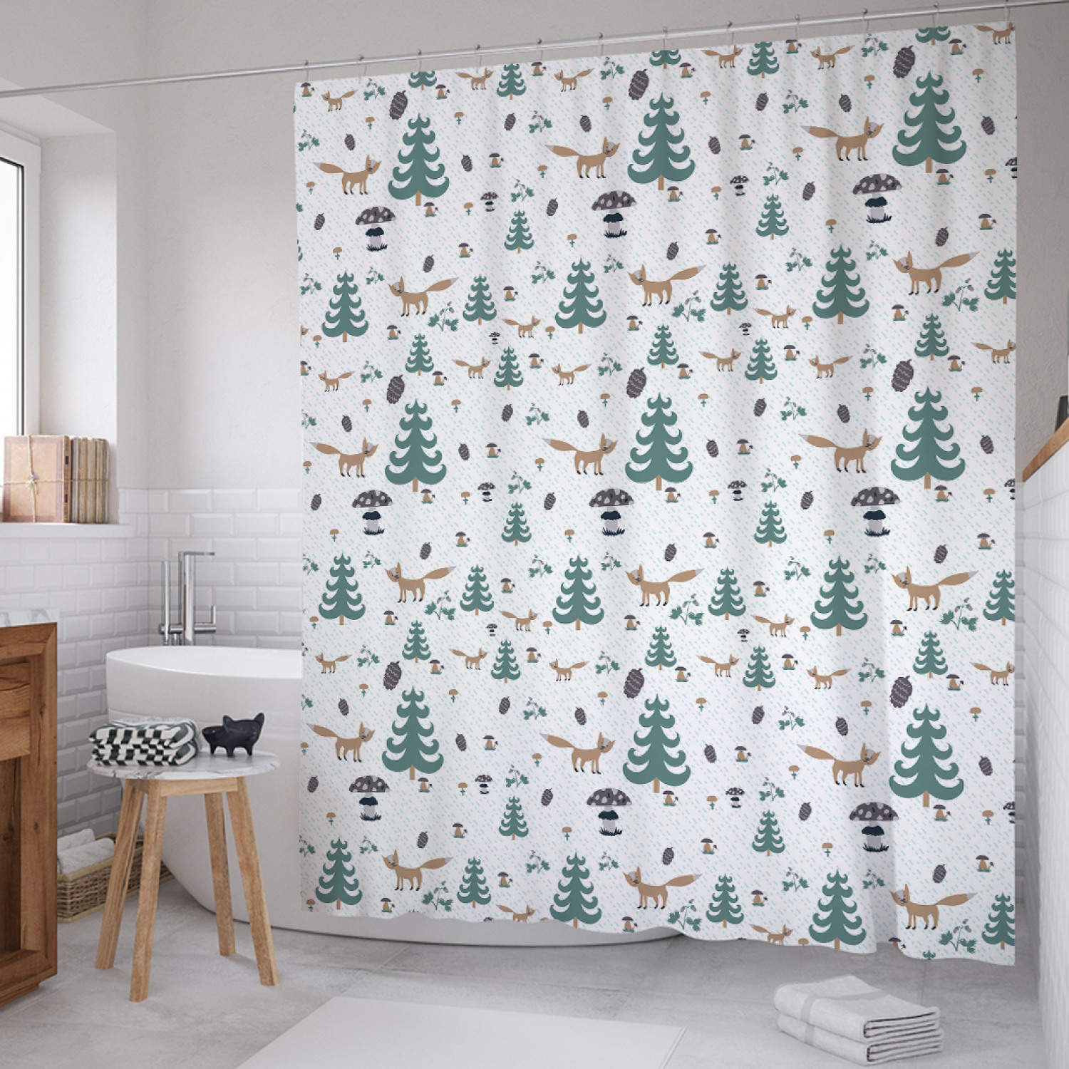 Штора для ванной JoyArty "Лисица возле елки" из сатена, 180х200 см с крючками, Зеленый, Лисица возле елки 
Штора для ванной JoyArty "Лисица возле елки" из сатена, 180х200 см с крючками, Зеленый, Лисица возле елки