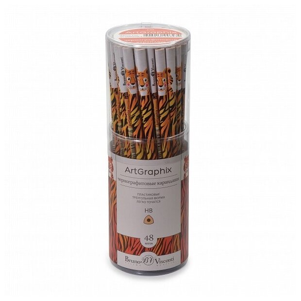 Карандаш чернографитовый BrunoVisconti ArtGraphix Fun Тигр 21-0050/09 НВ туба 48 шт, 21-0050/09
Карандаш чернографитовый BrunoVisconti ArtGraphix Fun Тигр 21-0050/09 НВ туба 48 шт, 21-0050/09