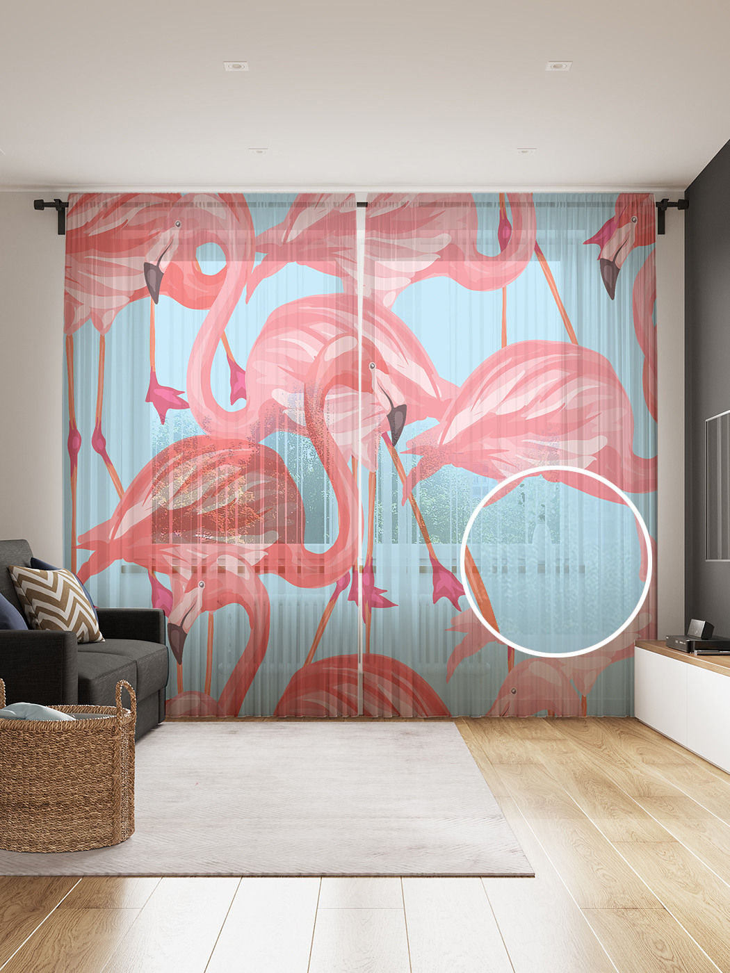 Фототюль JoyArty "Прикосновение фламинго" 145x265см, 2 полотна, лента, 50 крючков, Прикосновение фламинго
Фототюль JoyArty "Прикосновение фламинго" 145x265см, 2 полотна, лента, 50 крючков, Прикосновение фламинго