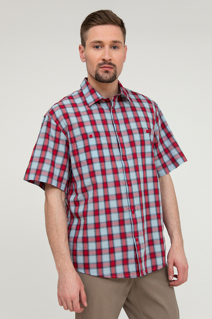 фото Рубашка мужская finn flare s20-22020 красная 3xl