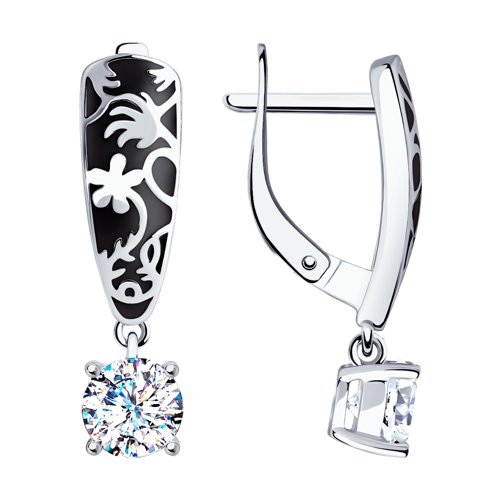 Серьги подвески из серебра SOKOLOV 94021533, фианит/эмаль, 94021533
Серьги подвески из серебра SOKOLOV 94021533, фианит/эмаль, 94021533