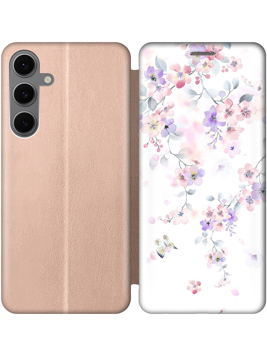 Чехол-книжка на Samsung Galaxy S24 FE с принтом "Акварельные цветы вишни" золотой, Золотистый;белый;розовый;фиолетовый, 786718122
Чехол-книжка на Samsung Galaxy S24 FE с принтом "Акварельные цветы вишни" золотой, Золотистый;белый;розовый;фиолетовый, 786718122