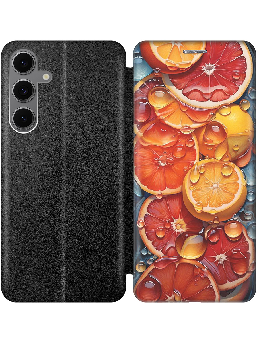 Чехол-книжка на Samsung Galaxy S24 FE с принтом "Сочные апельсины в каплях" черный, Черный;красный;оранжевый, 786718131
Чехол-книжка на Samsung Galaxy S24 FE с принтом "Сочные апельсины в каплях" черный, Черный;красный;оранжевый, 786718131