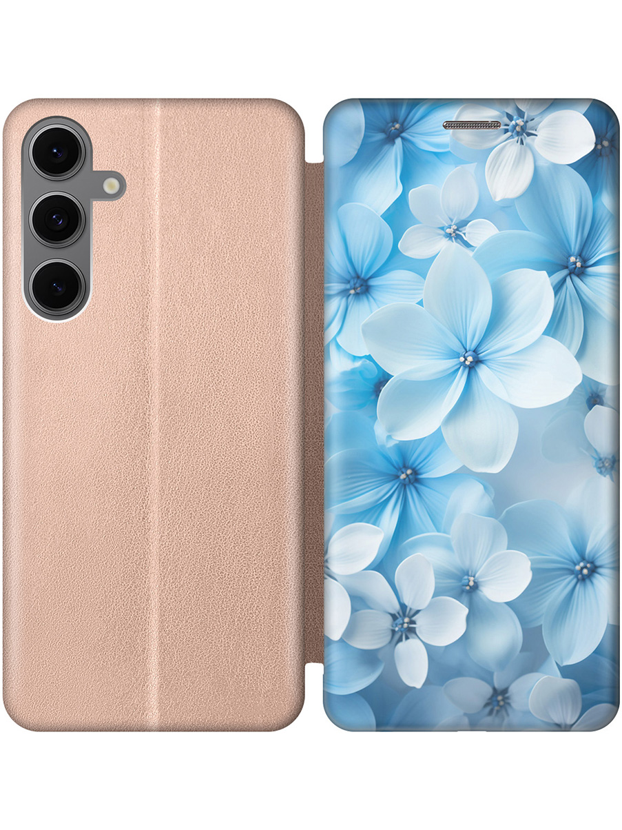 Чехол-книжка на Samsung Galaxy S24 FE с принтом "Бело-голубые цветы" золотой, Золотистый;голубой;белый, 786718122
Чехол-книжка на Samsung Galaxy S24 FE с принтом "Бело-голубые цветы" золотой, Золотистый;голубой;белый, 786718122