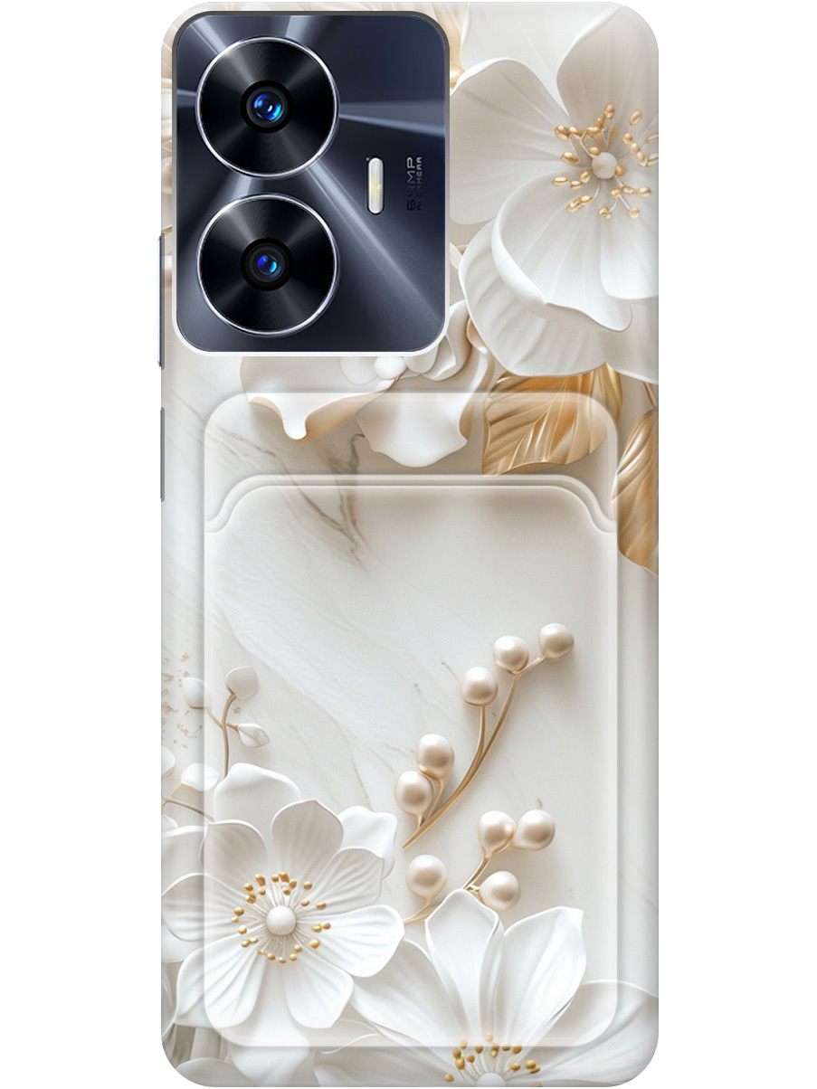 Силиконовый чехол на Realme C55 с принтом "Бело-золотые цветы" с карманом для карты, Золотистый;белый;прозрачный, 768742723
Силиконовый чехол на Realme C55 с принтом "Бело-золотые цветы" с карманом для карты, Золотистый;белый;прозрачный, 768742723
