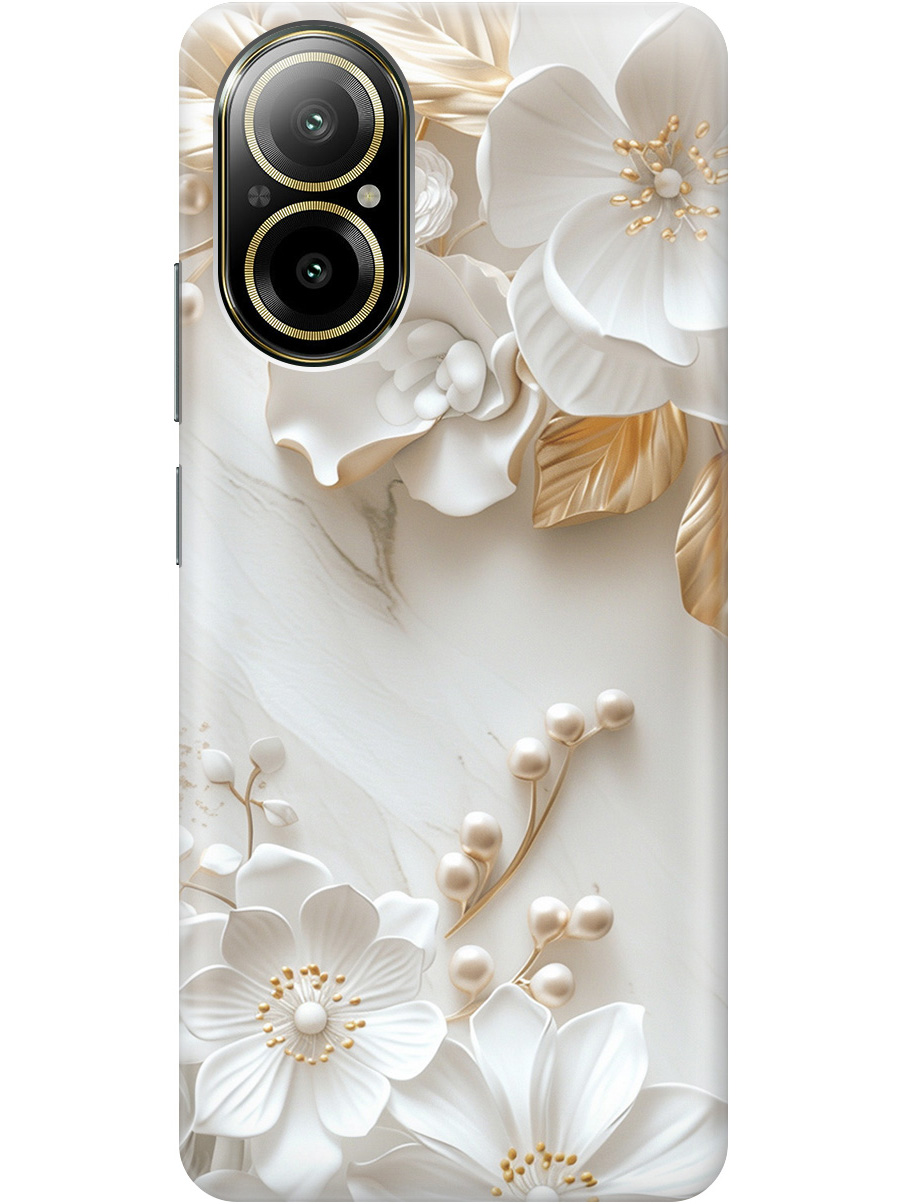 Силиконовый чехол на Realme C67 с принтом "Бело-золотые цветы", Золотистый;белый;прозрачный, 780484623 
Силиконовый чехол на Realme C67 с принтом "Бело-золотые цветы", Золотистый;белый;прозрачный, 780484623