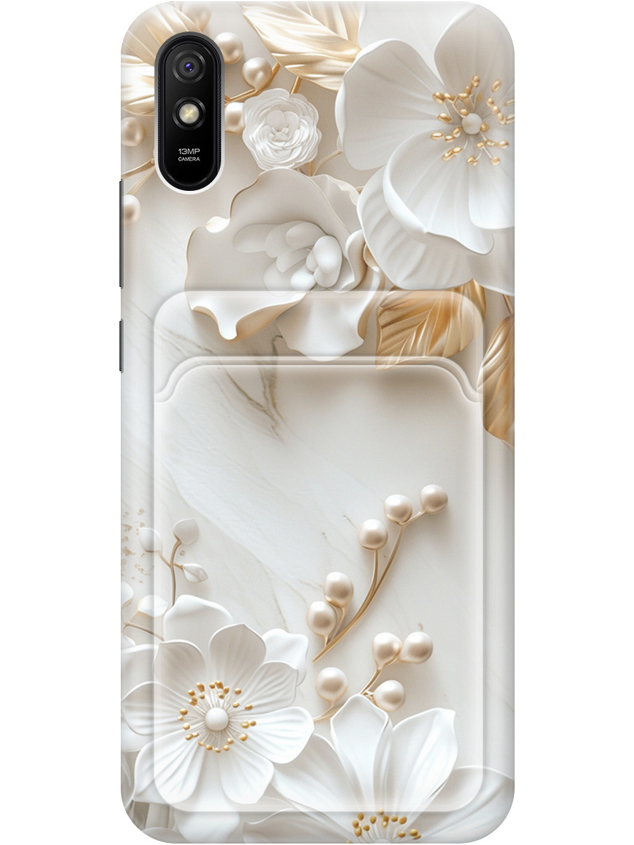 Силиконовый чехол на Xiaomi Redmi 9A с принтом "Бело-золотые цветы" с карманом для карты, Золотистый;белый;прозрачный, 723276923
Силиконовый чехол на Xiaomi Redmi 9A с принтом "Бело-золотые цветы" с карманом для карты, Золотистый;белый;прозрачный, 723276923