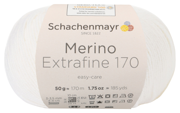 Пряжа Schachenmayr 9807551 Merino Extrafine 170 (00001, weiss), Белый, Merino Extrafine 170
Пряжа Schachenmayr 9807551 Merino Extrafine 170 (00001, weiss), Белый, Merino Extrafine 170