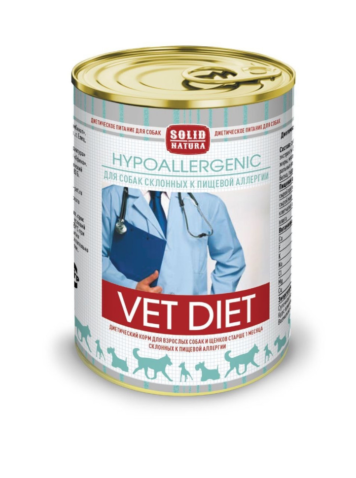 Влажный корм для собак Solid Natura VET Hypoallergenic при пищевой аллергии 12 шт по 340 г
Влажный корм для собак Solid Natura VET Hypoallergenic при пищевой аллергии 12 шт по 340 г