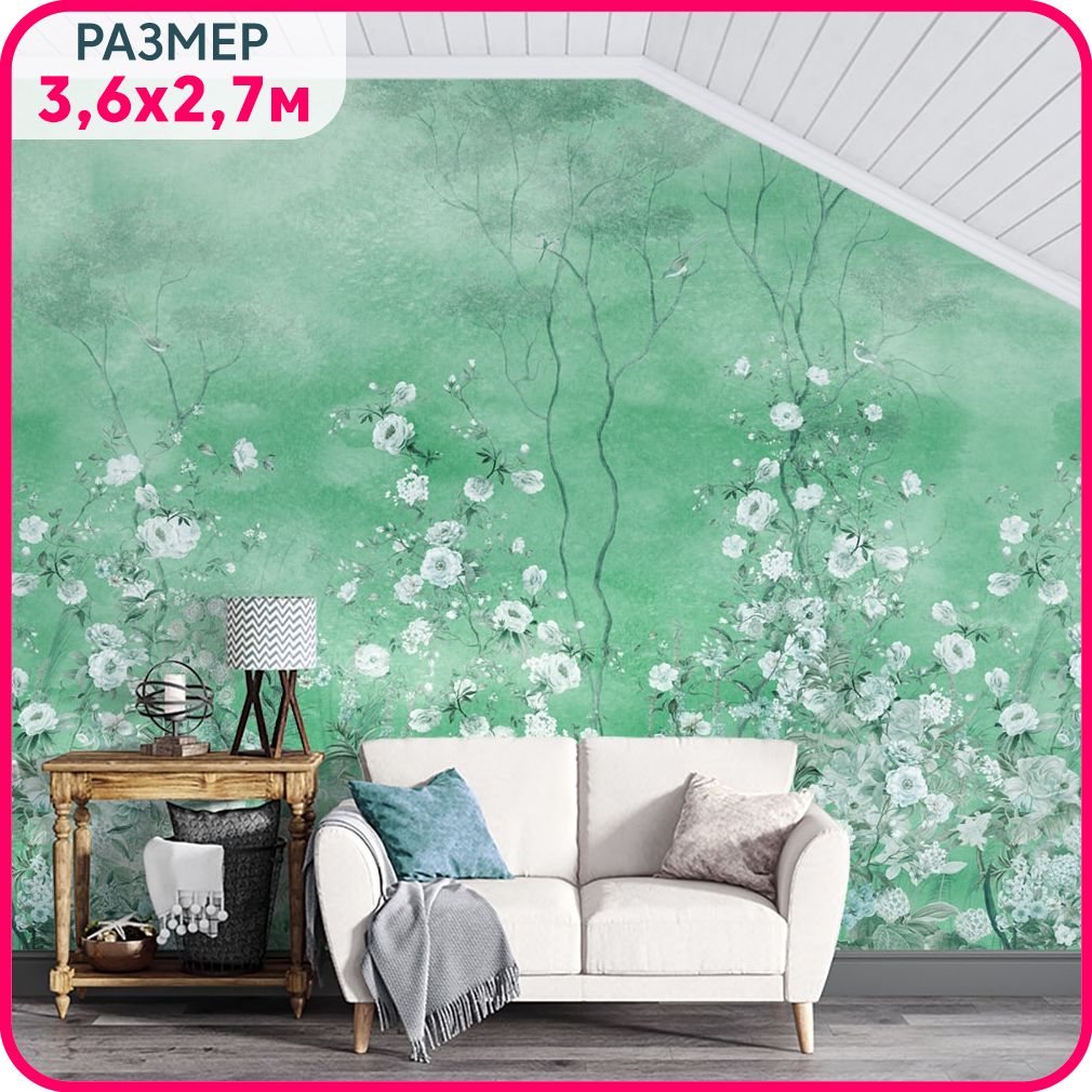 Фотообои цветы на стену MOBI DECOR "Белая флора на зеленом" флизелиновые в спальню или в г, Белый;зеленый, Цветы - флизелин
Фотообои цветы на стену MOBI DECOR "Белая флора на зеленом" флизелиновые в спальню или в г, Белый;зеленый, Цветы - флизелин