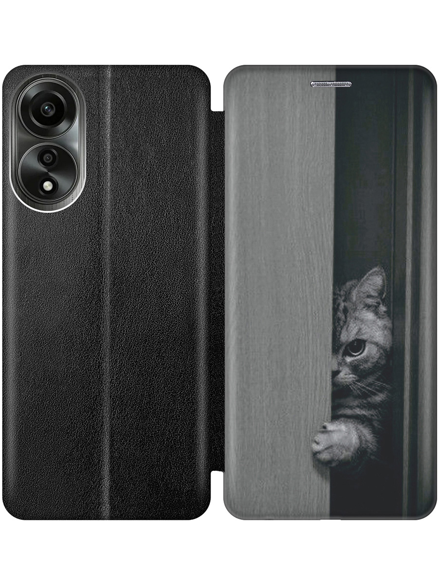 Чехол-книжка на Oppo A78 4G с принтом "Подглядывающий котик" черный, Черный;белый;серый, 782630012
Чехол-книжка на Oppo A78 4G с принтом "Подглядывающий котик" черный, Черный;белый;серый, 782630012