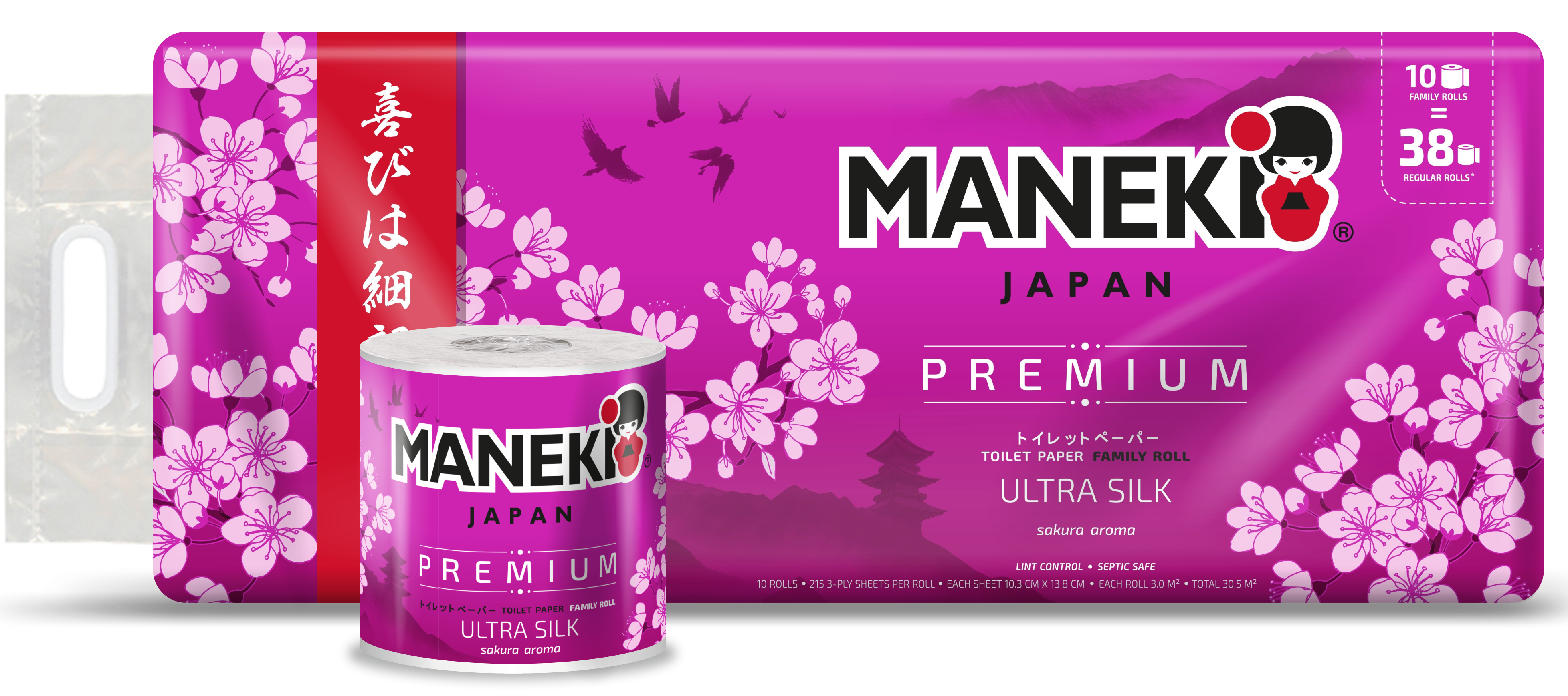 Бумага туалетная Maneki SAKURA 3 слоя 215 л. 30 м гладкая белая с ароматом сакуры 10 рул, Sakura
Бумага туалетная Maneki SAKURA 3 слоя 215 л. 30 м гладкая белая с ароматом сакуры 10 рул, Sakura