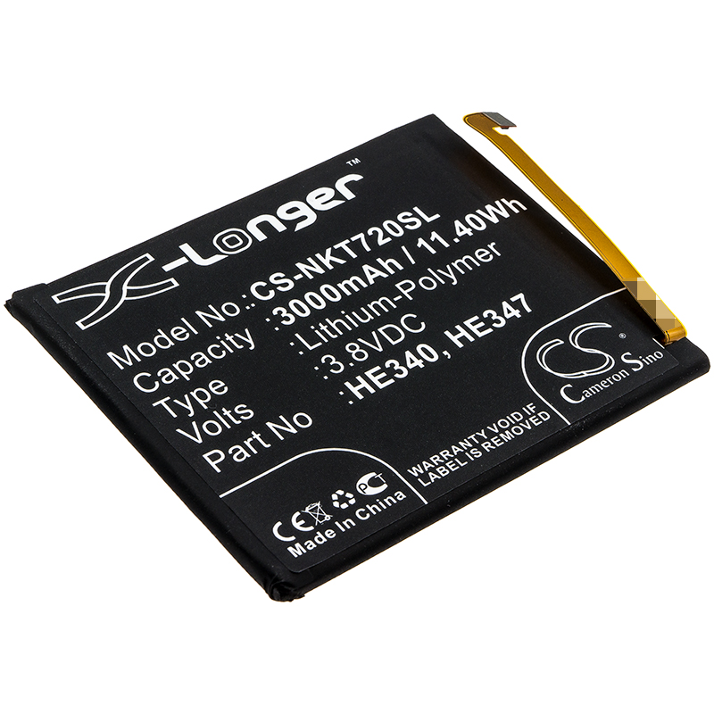 Аккумулятор CS-NKT720SL HE340 HE347 для Nokia 7.1, TA-1041 3.8V/3000mAh/11.40Wh, CS-NKT720SL
Аккумулятор CS-NKT720SL HE340 HE347 для Nokia 7.1, TA-1041 3.8V/3000mAh/11.40Wh, CS-NKT720SL