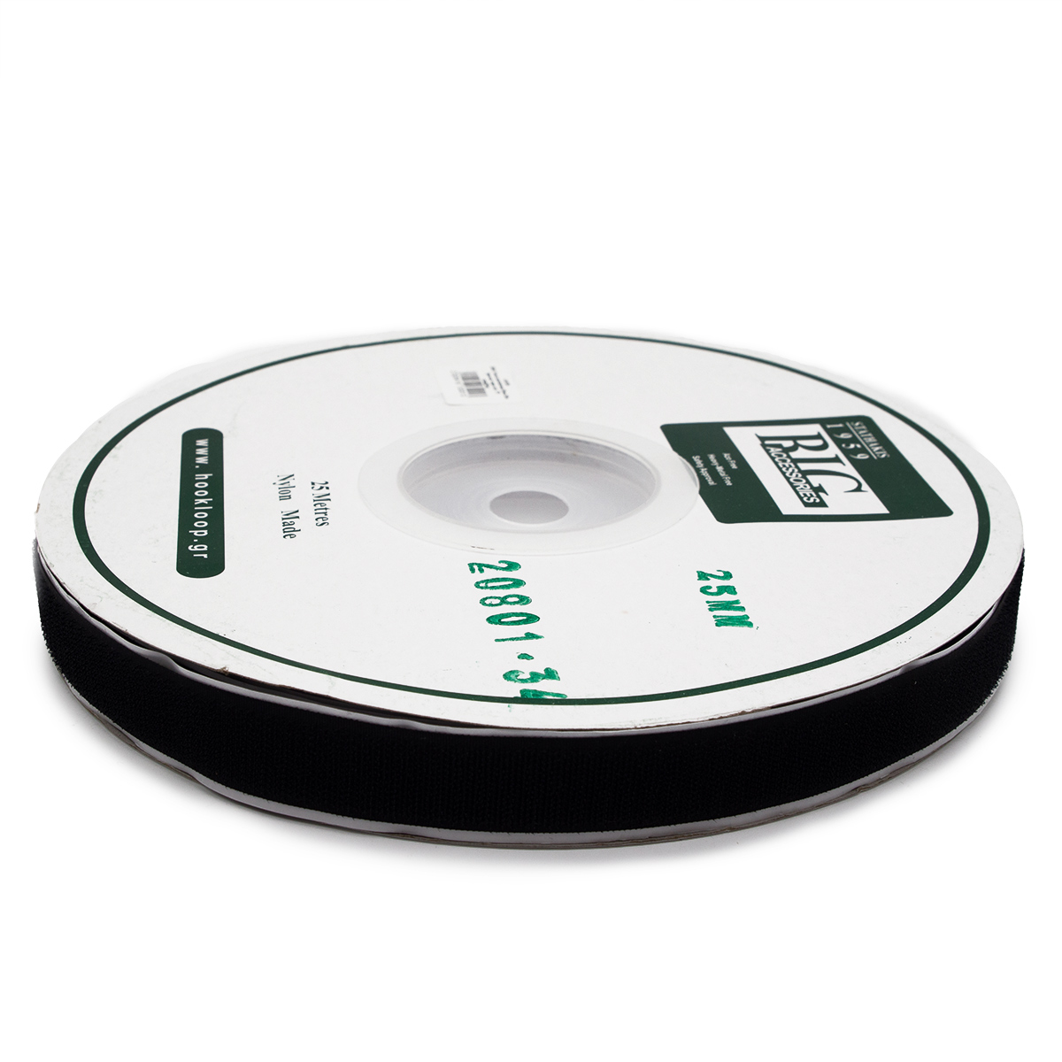 фото 20801 лента контактная 25мм 25м 'крючок' черн.скл. протос