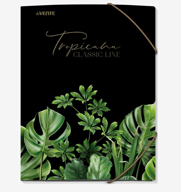 Папка на резинке deVENTE А4 24х32см 400мкм 3 клапана Tropicana тиснение фольгой, Разноцветный, 1840965
Папка на резинке deVENTE А4 24х32см 400мкм 3 клапана Tropicana тиснение фольгой, Разноцветный, 1840965