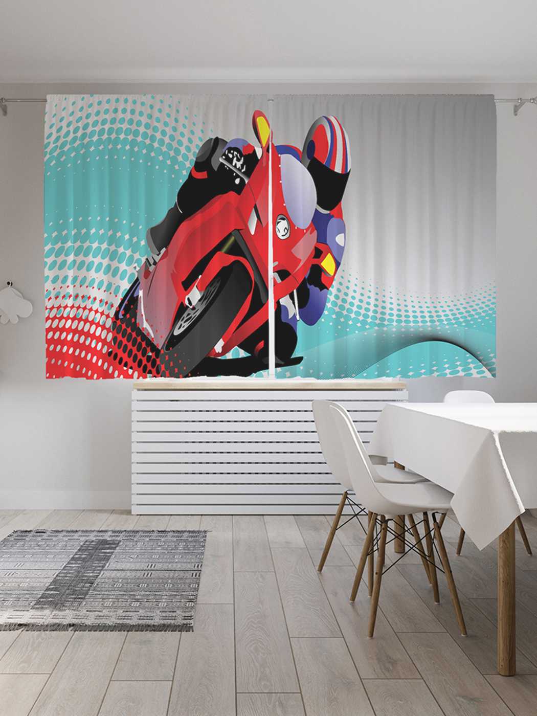 фото Классические шторы joyarty "скоростной гонщик", серия oxford delux, 2 полотна 145x180 см