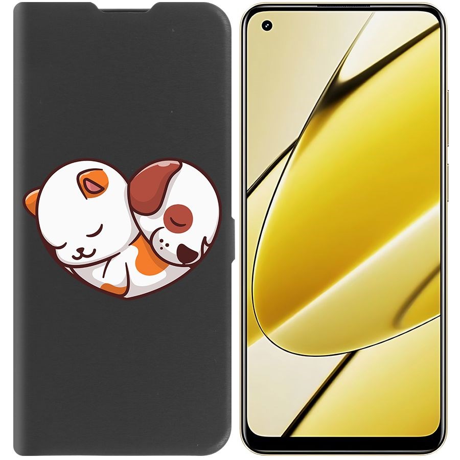 Чехол-книжка Krutoff Eco Book для Realme 11 4G Котёнок и Щенок (черный) 
Чехол-книжка Krutoff Eco Book для Realme 11 4G Котёнок и Щенок (черный)