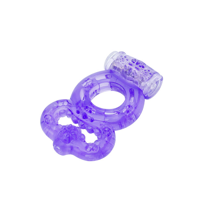 фото Эрекционное кольцо с утяжкой для мошонки и вибрацией yes or yes фиолетовое yesoryes