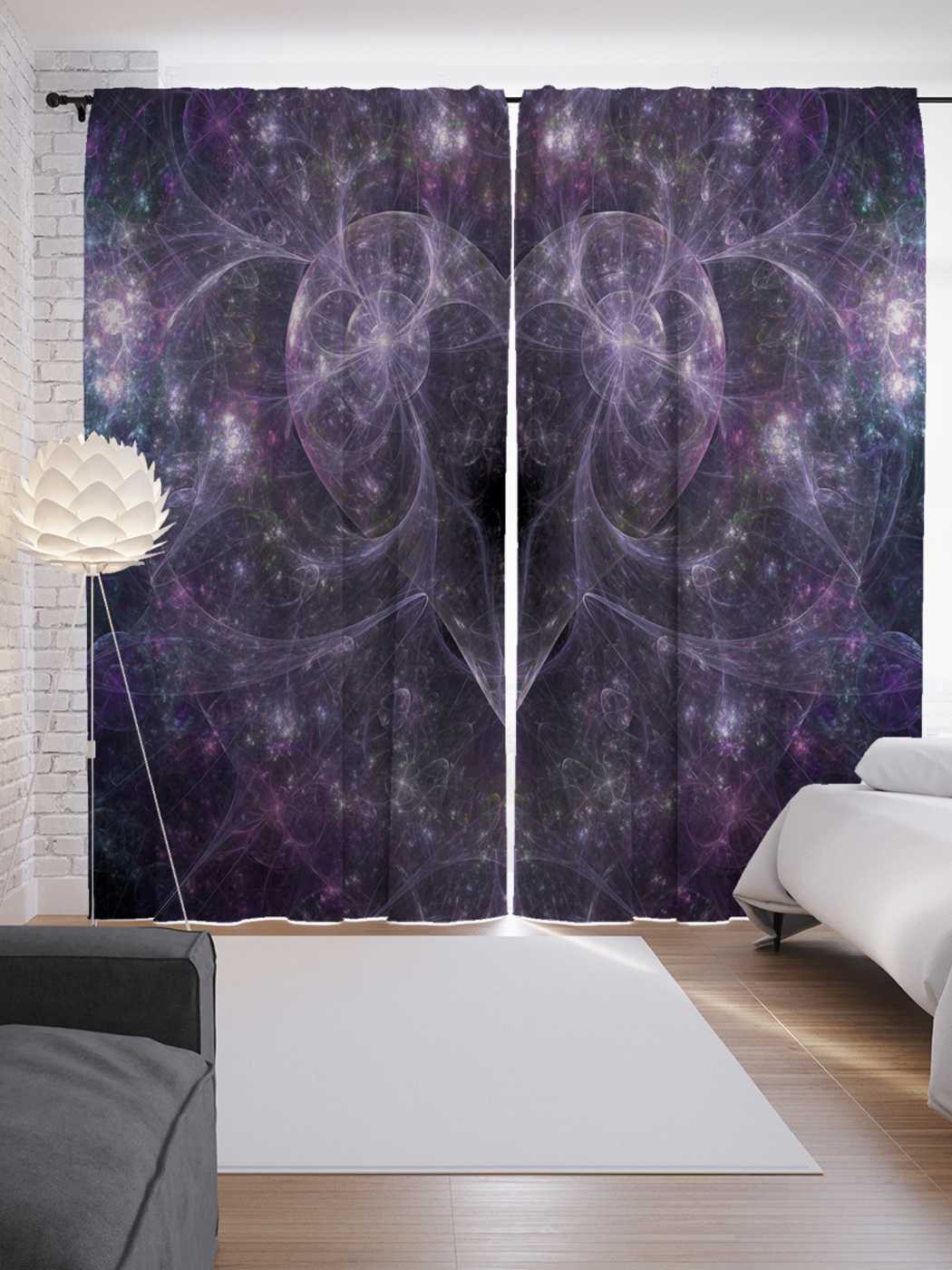 фото Шторы joyarty с фотопечатью "космический орнамент" из сатена, 290х265 см