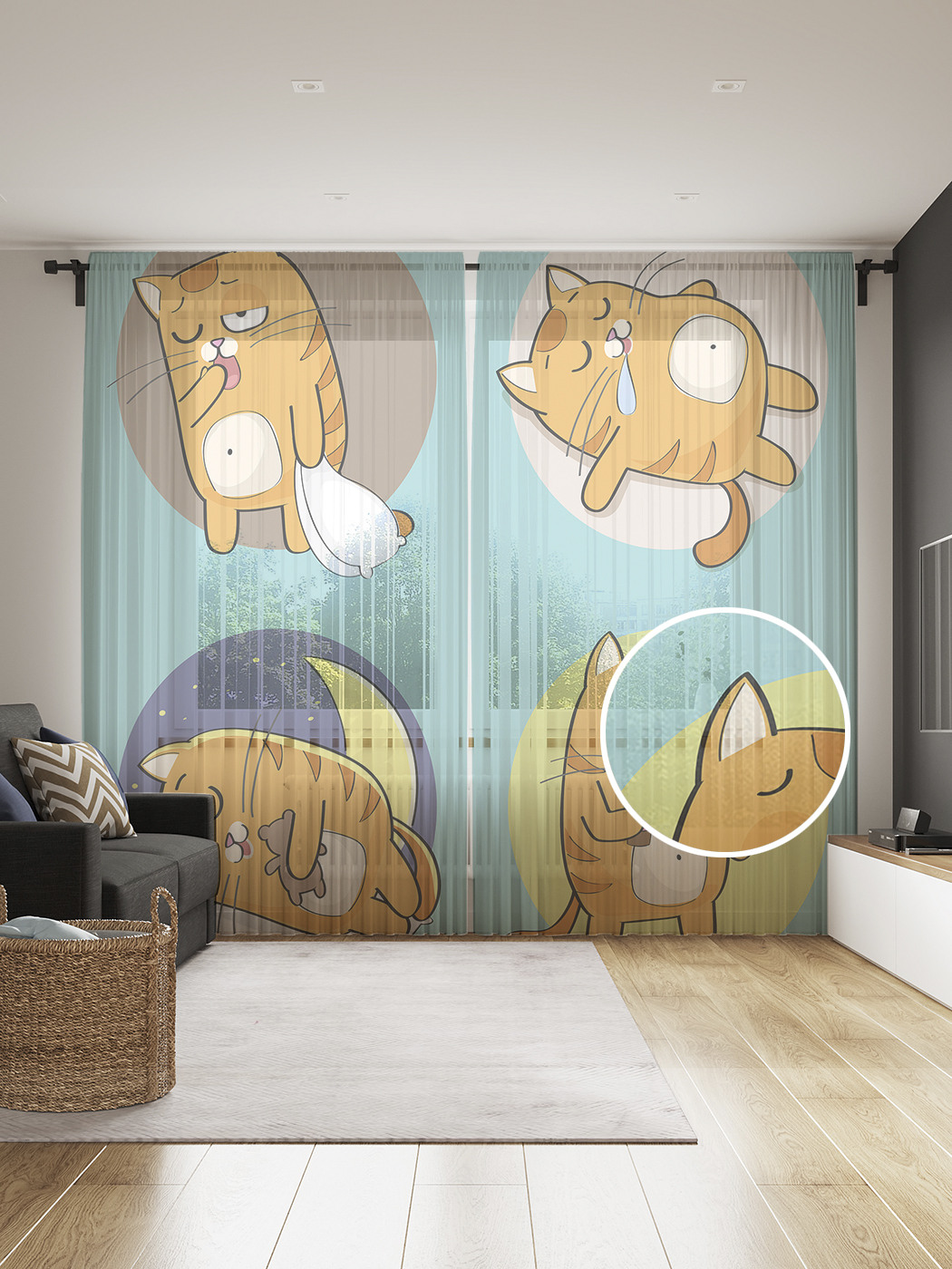 Фототюль JoyArty "Сонный котик", 145x265см (2 полотна со шторной лентой + 50 крючков), Сонный котик
Фототюль JoyArty "Сонный котик", 145x265см (2 полотна со шторной лентой + 50 крючков), Сонный котик