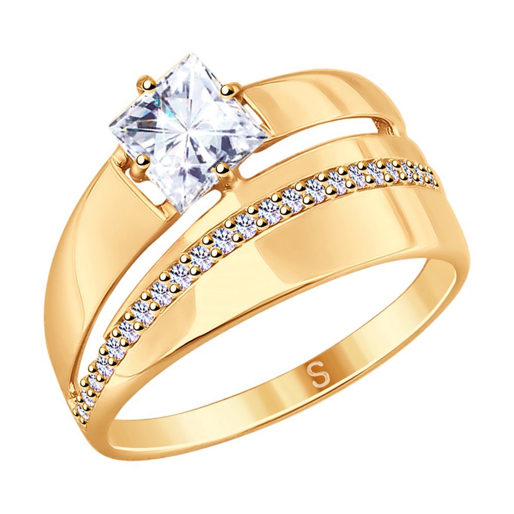 фото Кольцо из серебра с фианитом р. 21 sokolov 93010782