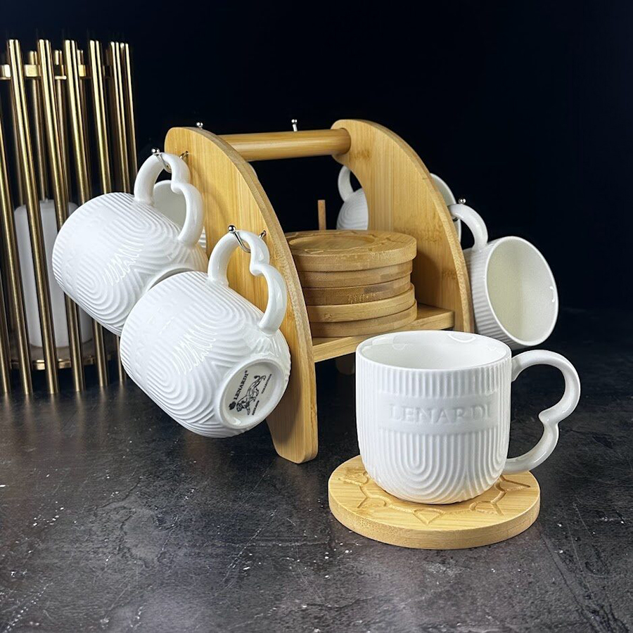 Чайный набор Lenardi Bamboo 225 мл фарфор на подставке, 12 предметов, Белый, Ленарди-Наборы для чаепития1-18
Чайный набор Lenardi Bamboo 225 мл фарфор на подставке, 12 предметов, Белый, Ленарди-Наборы для чаепития1-18