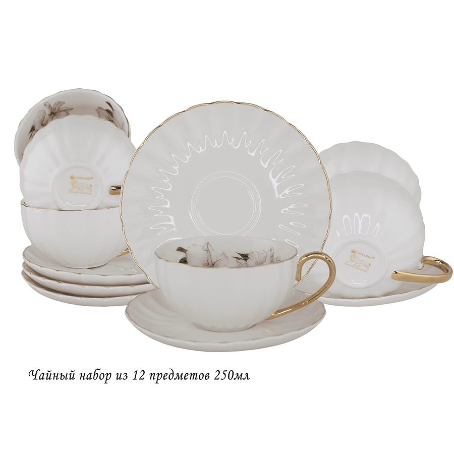 Чайный набор Lenardi 250 мл фарфор, 12 предметов, Белый, Ленарди-Наборы для чаепития1-6
Чайный набор Lenardi 250 мл фарфор, 12 предметов, Белый, Ленарди-Наборы для чаепития1-6