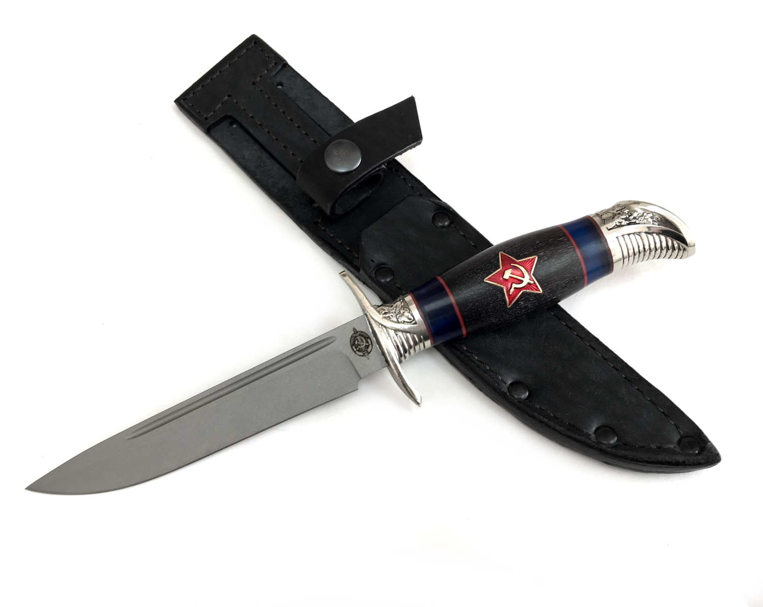 Нож Фурсач Финка НКВД со звездой, D2, граб, композит, G10, мельхиор подарочный, Черный 
Нож Фурсач Финка НКВД со звездой, D2, граб, композит, G10, мельхиор подарочный, Черный