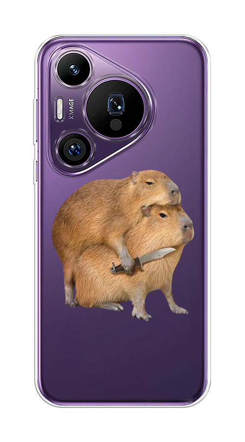 Чехол на Huawei Pura 70 Pro/70 Pro Plus "Капибара с ножом", Бежевый, 6124450-1 
Чехол на Huawei Pura 70 Pro/70 Pro Plus "Капибара с ножом", Бежевый, 6124450-1