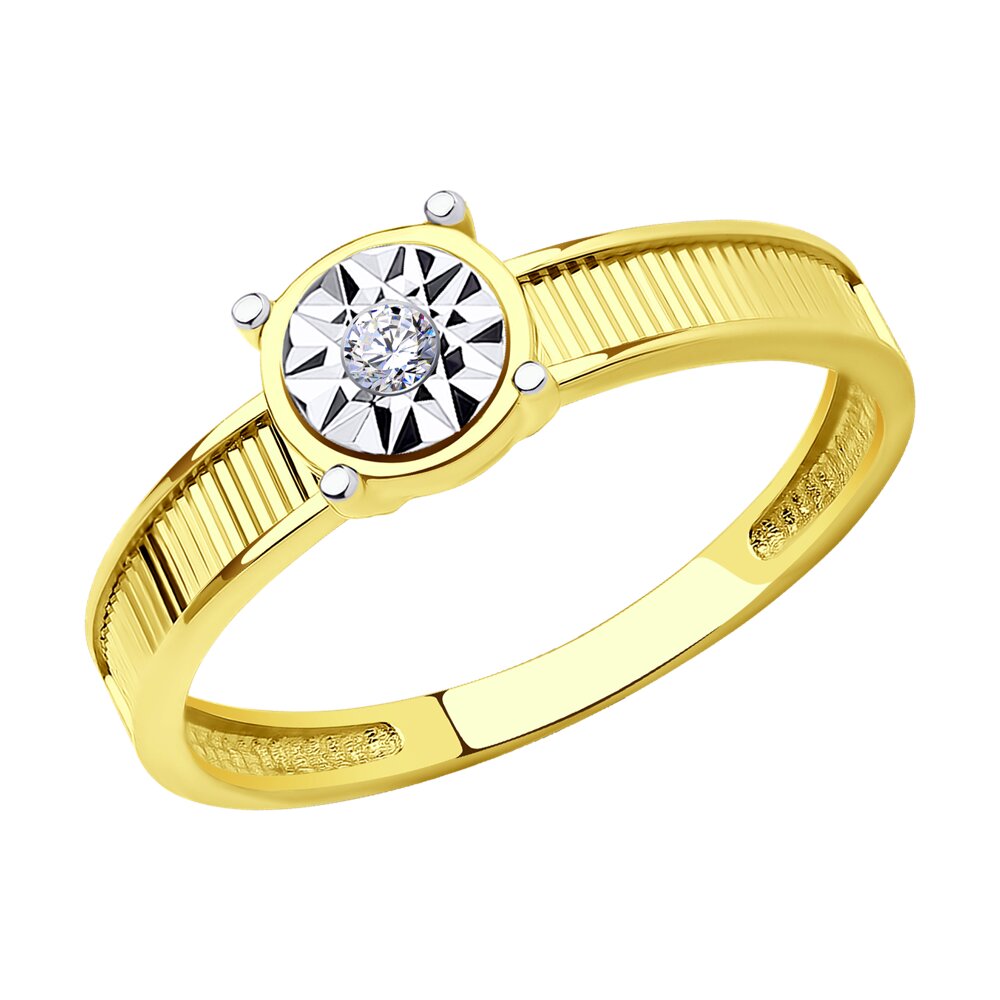 Кольцо из комбинированного золота с фианитом р. 18 Diamant 53-110-01570-1, 53-110-01570-1
Кольцо из комбинированного золота с фианитом р. 18 Diamant 53-110-01570-1, 53-110-01570-1