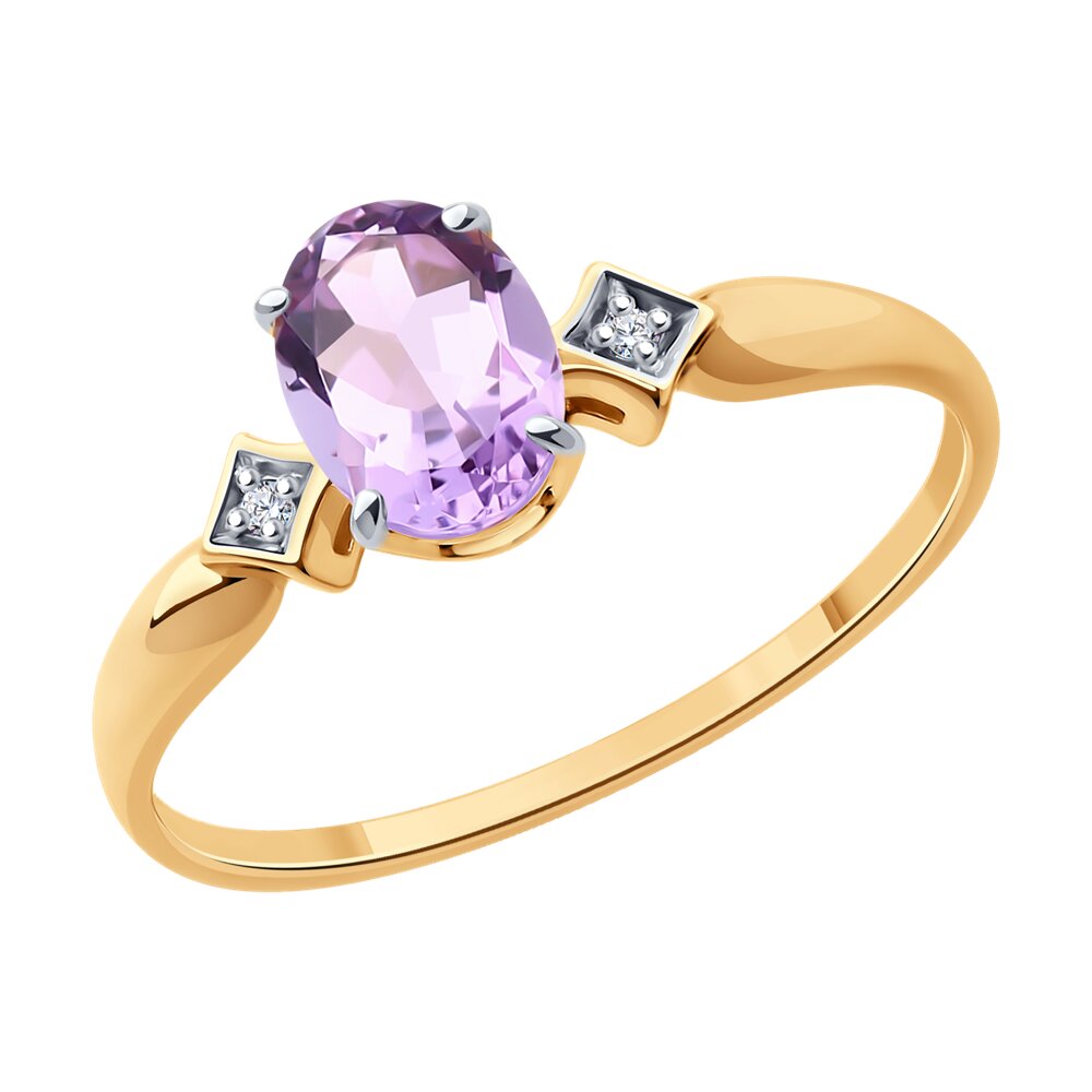 Кольцо из красного золота с фианитом/аметистом р. , Diamant 51-310-01919, 51-310-01919-5
Кольцо из красного золота с фианитом/аметистом р. , Diamant 51-310-01919, 51-310-01919-5