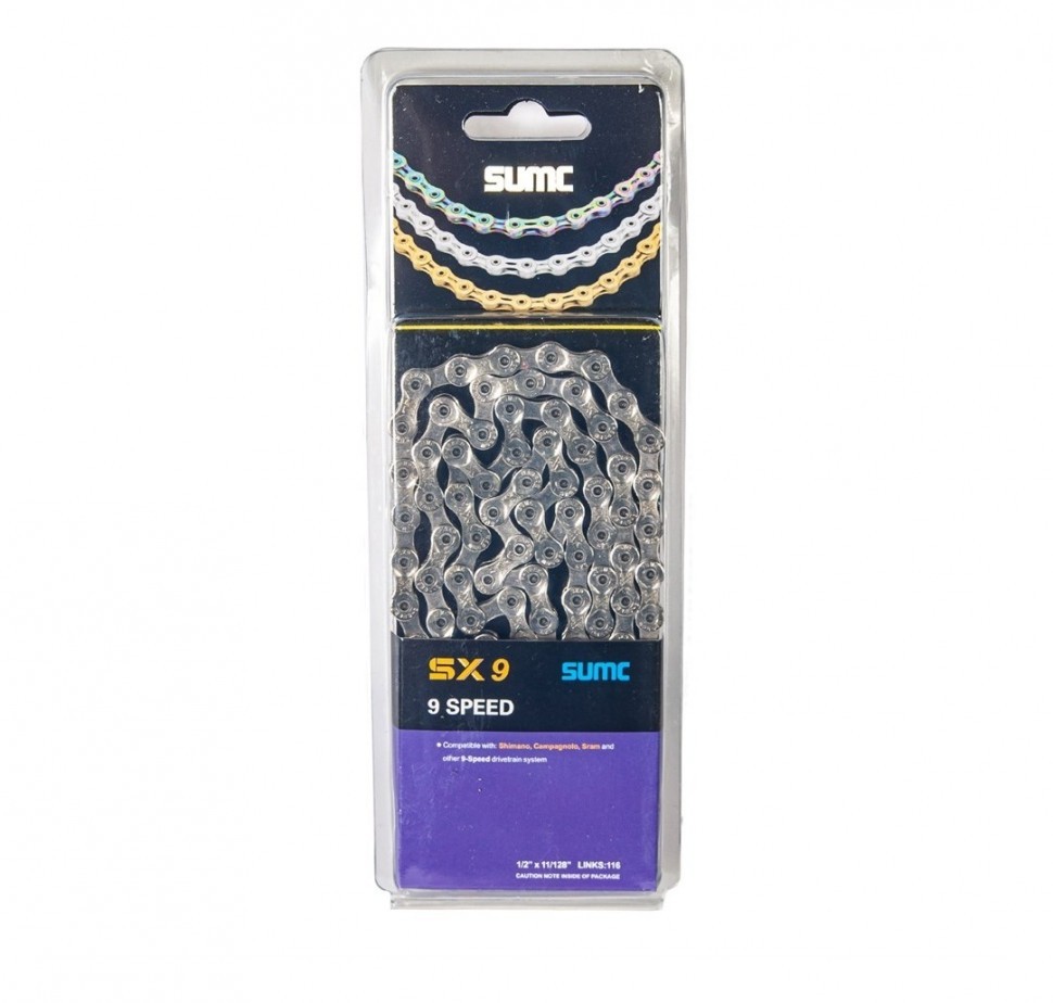Цепь SUMC - SX9 1/2"x11/128", 9 ск.,116 звеньев, серебристая, с замком SL566R (аналог KMC, Серебристый
Цепь SUMC - SX9 1/2"x11/128", 9 ск.,116 звеньев, серебристая, с замком SL566R (аналог KMC, Серебристый