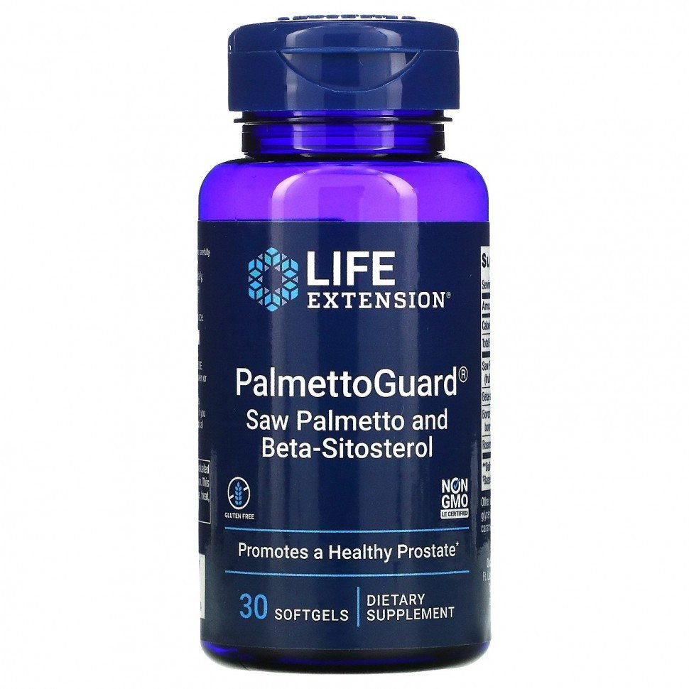 Life extension PalmettoGuard Saw Palmetto and Beta-Sitosterol, 30 softgels, PalmettoGuard Saw Palmetto and Beta-Sitosterol
Life extension PalmettoGuard Saw Palmetto and Beta-Sitosterol, 30 softgels, PalmettoGuard Saw Palmetto and Beta-Sitosterol