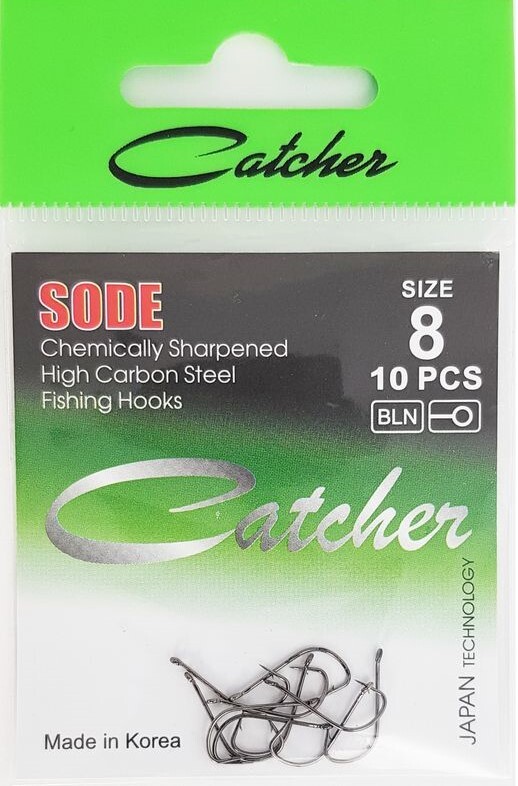 Одинарные крючки Catcher Chod Hook №8 BN, с колечком, прямое острие, с бородкой, Черный, SODE
Одинарные крючки Catcher Chod Hook №8 BN, с колечком, прямое острие, с бородкой, Черный, SODE
