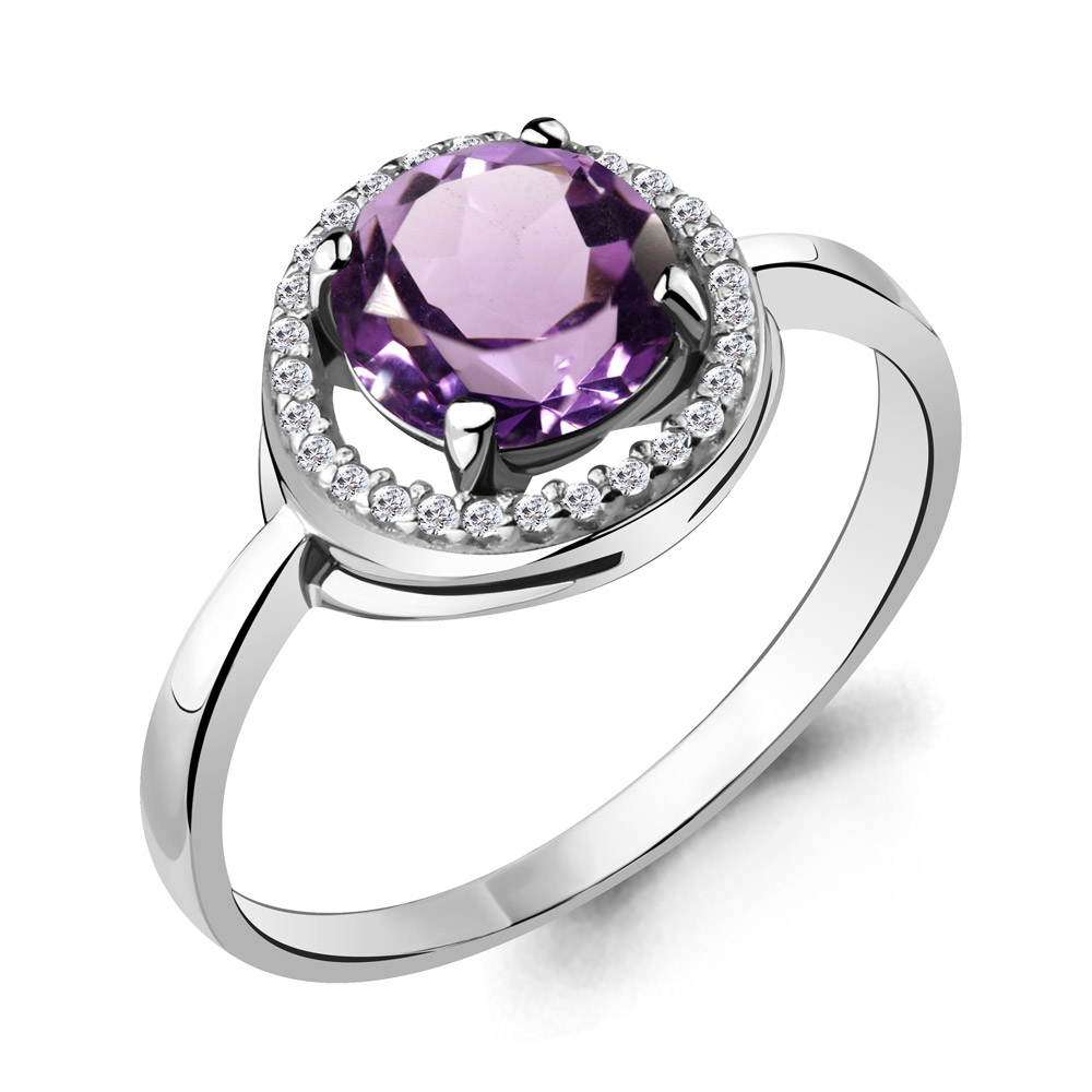 Кольцо из серебра с аметистом\фианитом Aquamarine Aquamarine 6535304А_925_р р, 6535304А_925_р
Кольцо из серебра с аметистом\фианитом Aquamarine Aquamarine 6535304А_925_р р, 6535304А_925_р