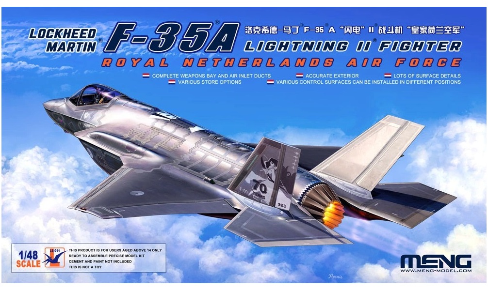 Сборная модель Martin F-35A Lightning II Fighter Royal Netherlands Air Force, 1:48, LS-011
Сборная модель Martin F-35A Lightning II Fighter Royal Netherlands Air Force, 1:48, LS-011