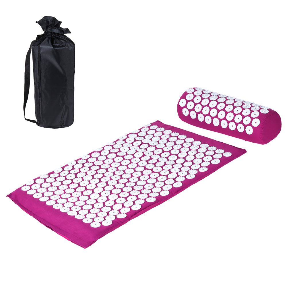 фото Набор массажный коврик, валик, сумка компания друзей фиолетовый