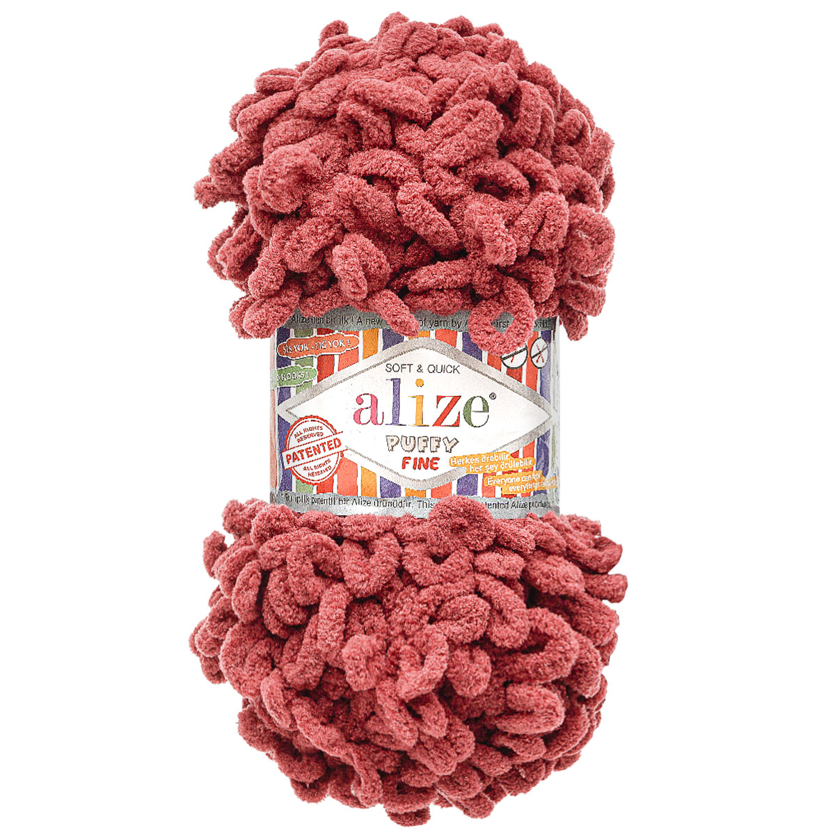 Пряжа с готовыми петлями Alize Puffy Fine 100г 14,5м 956 вишневый 5 шт, Красный
Пряжа с готовыми петлями Alize Puffy Fine 100г 14,5м 956 вишневый 5 шт, Красный