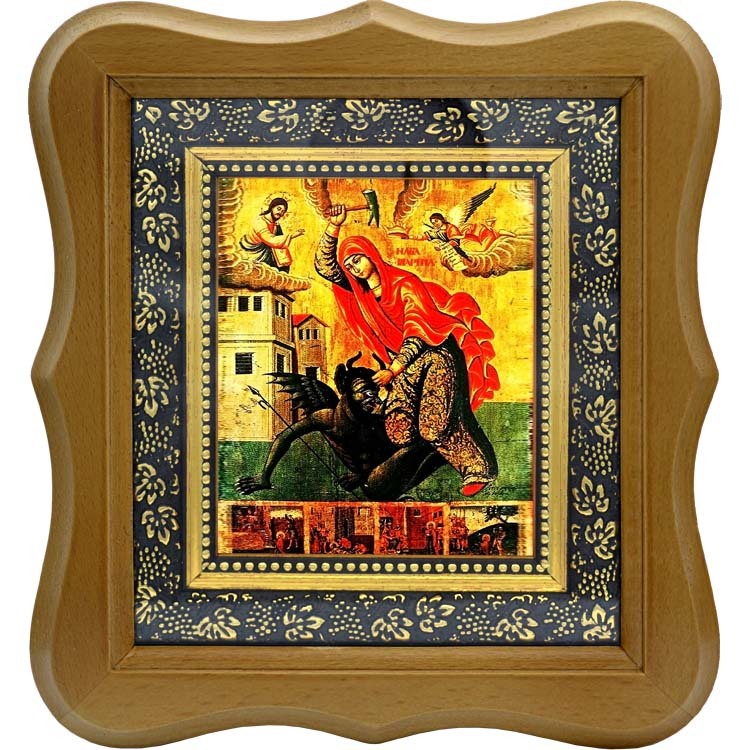 Марина (Маргарита) Антиохийская Святая, побивающая беса. Копия старинной иконы.
Марина (Маргарита) Антиохийская Святая, побивающая беса. Копия старинной иконы.