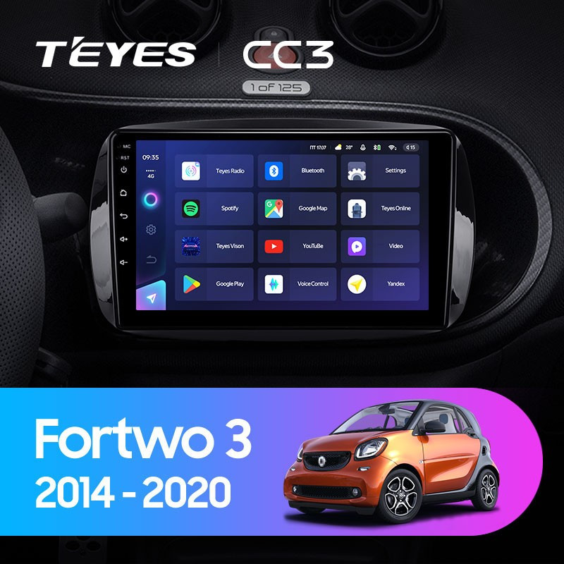 Штатная магнитола Teyes CC3L 4/32 Mercedes Benz Smart Fortwo 3 C453 A453 W453 (2014-2020), CC3L
Штатная магнитола Teyes CC3L 4/32 Mercedes Benz Smart Fortwo 3 C453 A453 W453 (2014-2020), CC3L