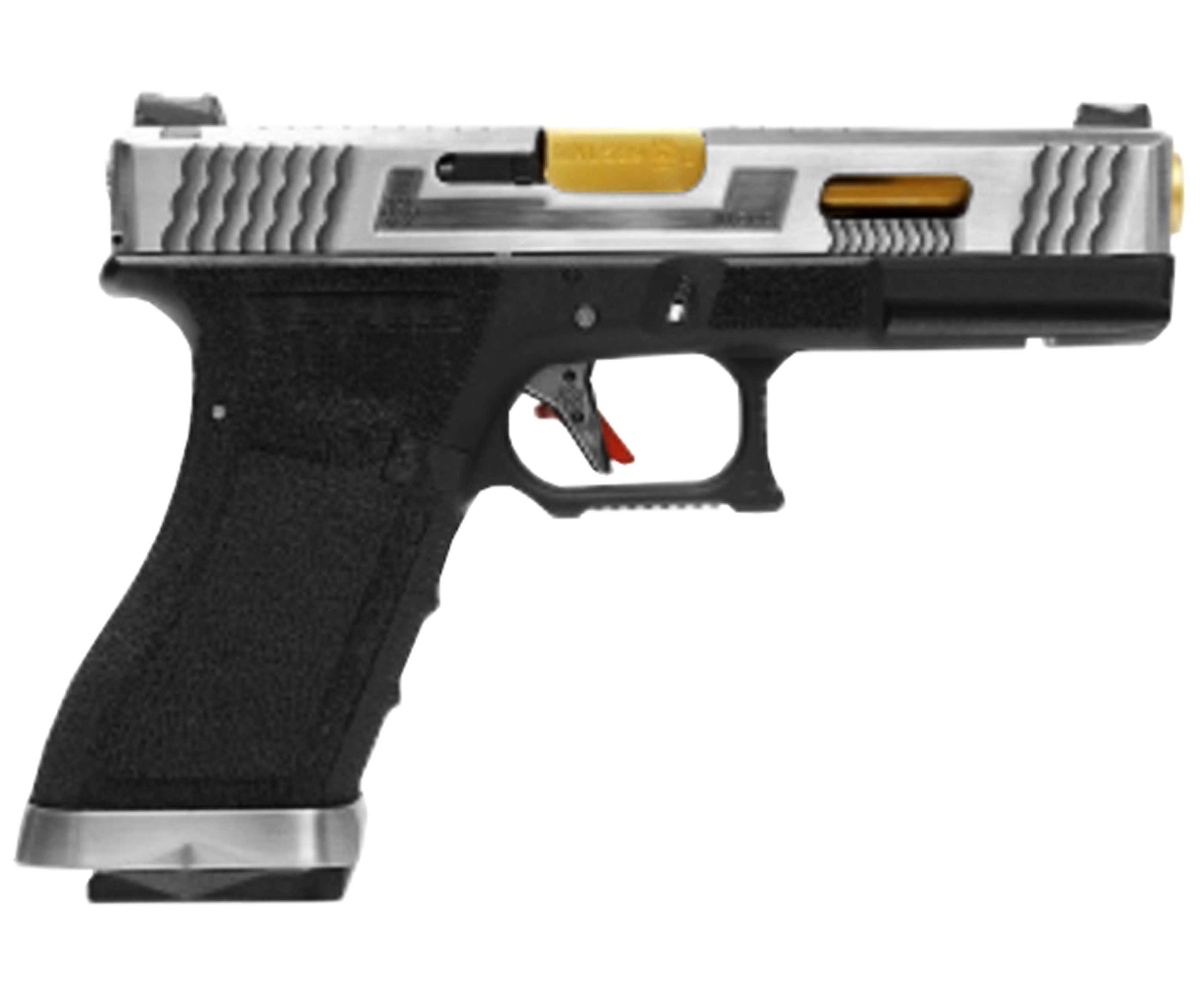 Страйкбольный пистолет WE Glock 18 G-Force 6 мм, GBB, Gas, хром, золоченый ствол, Золотистый;серебристый;черный, Glock 18 G-Force
Страйкбольный пистолет WE Glock 18 G-Force 6 мм, GBB, Gas, хром, золоченый ствол, Золотистый;серебристый;черный, Glock 18 G-Force