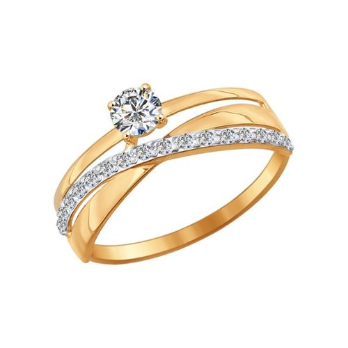 фото Кольцо женское sokolov 016898 из золота, фианит, р.19