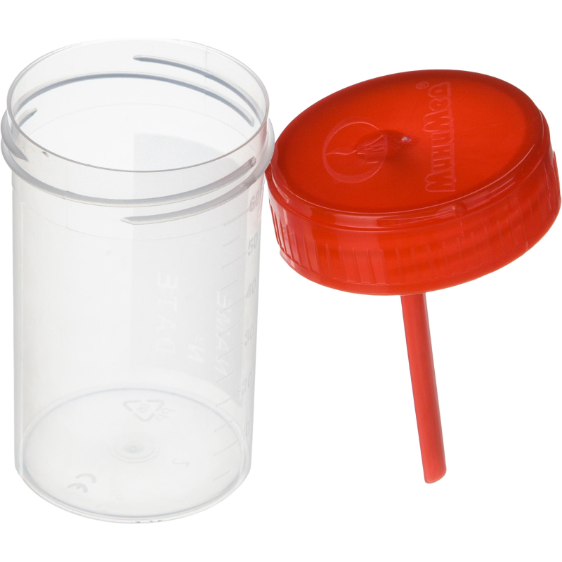 фото Контейнер д/сбора биопроб  60 мл стер, с ложкой, инд. уп/400шт 12003028 nobrand