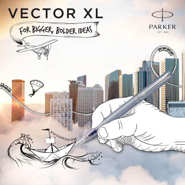 Ручка перьевая Parker Vector XL F21 Silver Blue CT M нержавеющая сталь подарочная упаковка, XL F21
Ручка перьевая Parker Vector XL F21 Silver Blue CT M нержавеющая сталь подарочная упаковка, XL F21